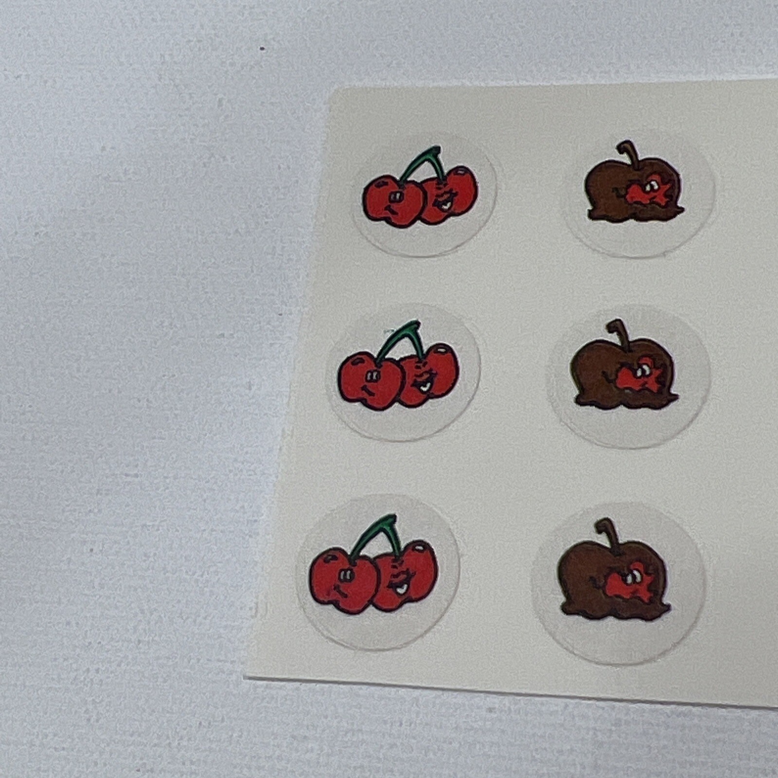 RARE Vintage Matte Scratch & Sniff Stickers 70’s Cherries Small Stickers