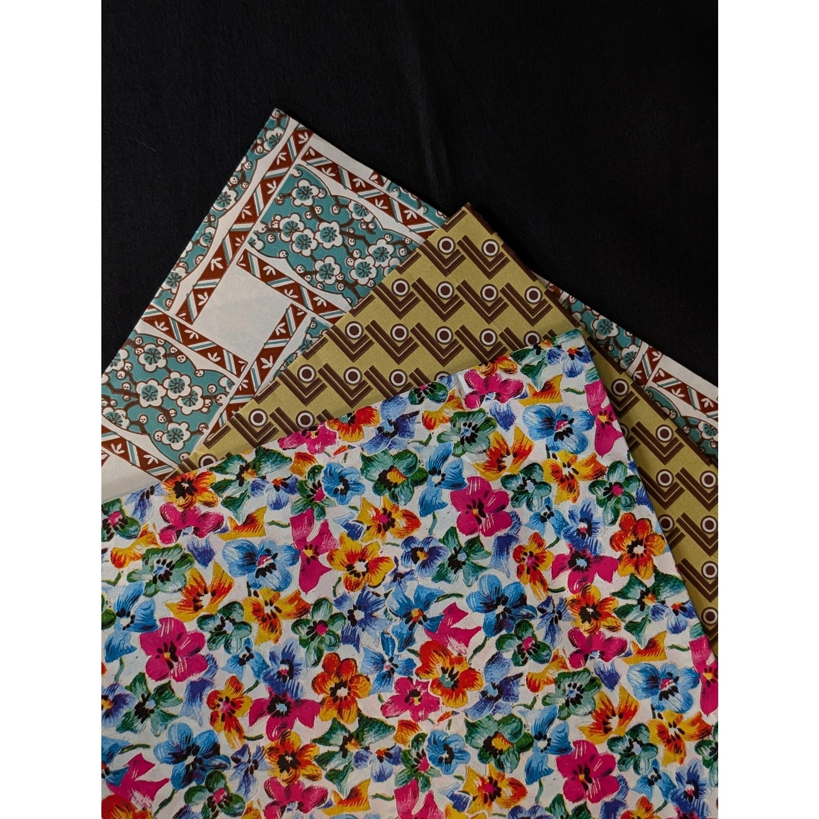 Vintage 1970s Wrapping Paper NOS Hy-Sil Butterfly Floral Retro Wrap Ephemera