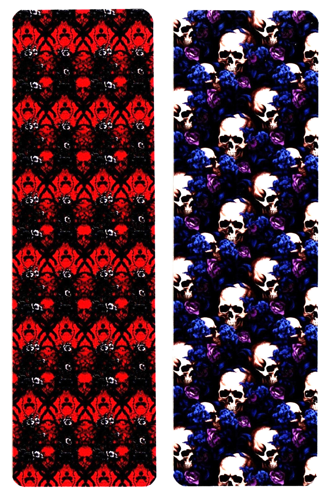 HALLOWEEN SKULLs Two Laminated Bookmarks 2 x 6 inch