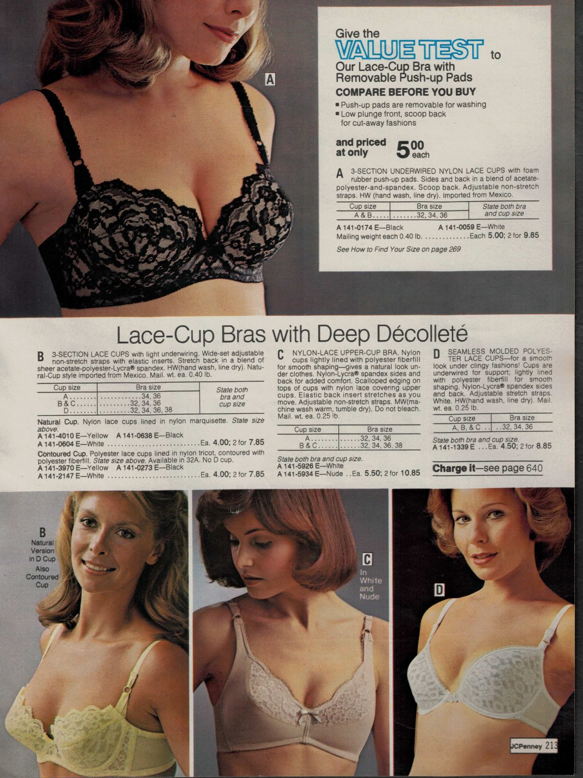 MID-1970S JCPENNEY CATALOG LINGERIE & BRA CLIPPING FREE SHIPPING!