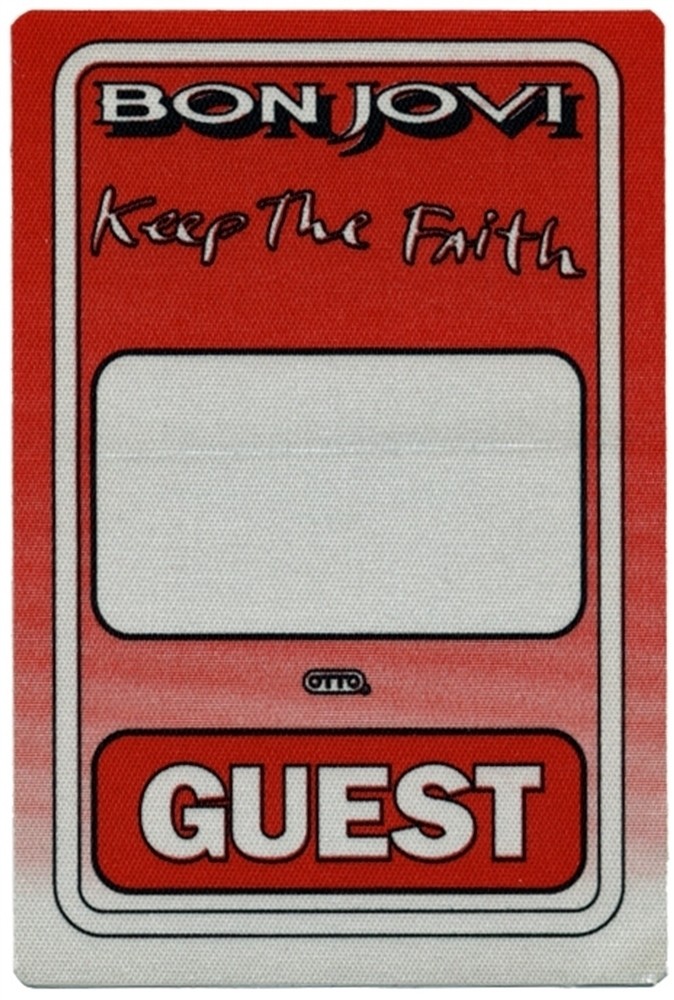 Bon Jovi 1993 Keep the Faith concert tour Band Guest Backstage Pass
