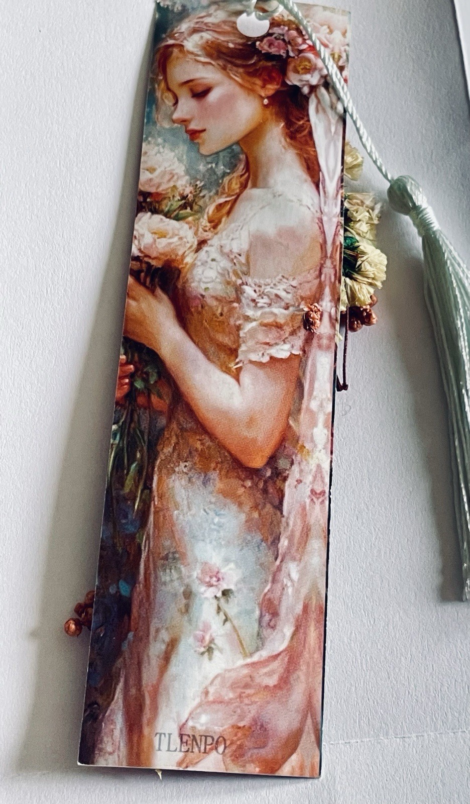 Handmade Bookmark Real Dried Flowers Fairytales Fairies Tassel Double Sided