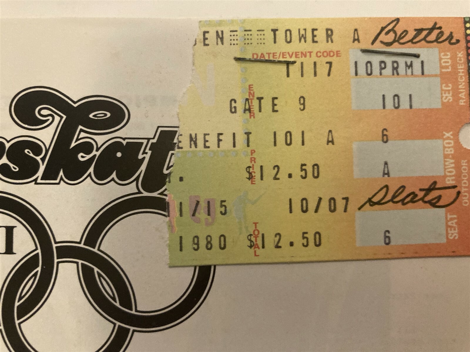 1980 Olympic Superskates Ice Skating Madison Square Garden NY Program Ticket Vtg