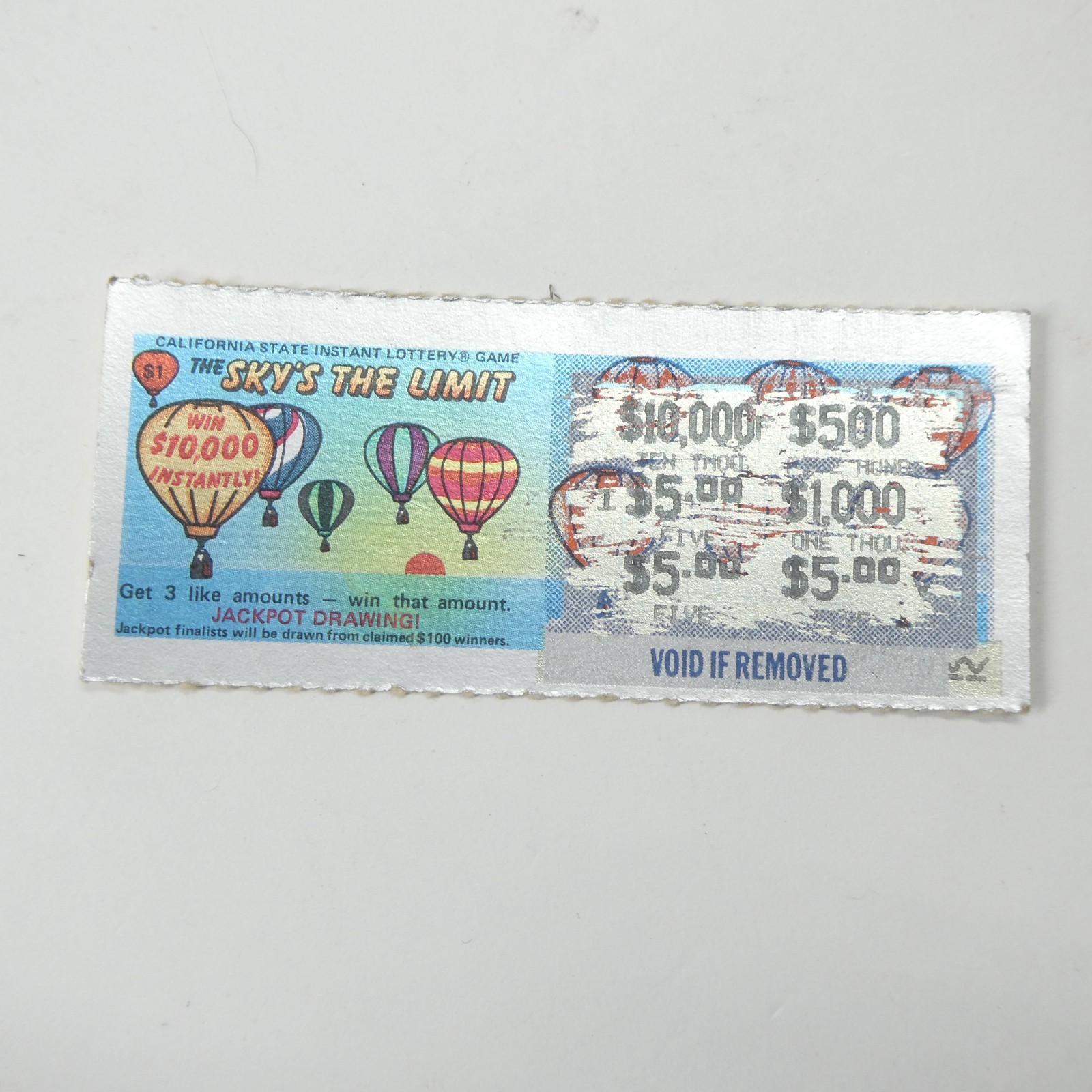 California Lottery 1985 Scratch Off Tickets & Brochure Vintage