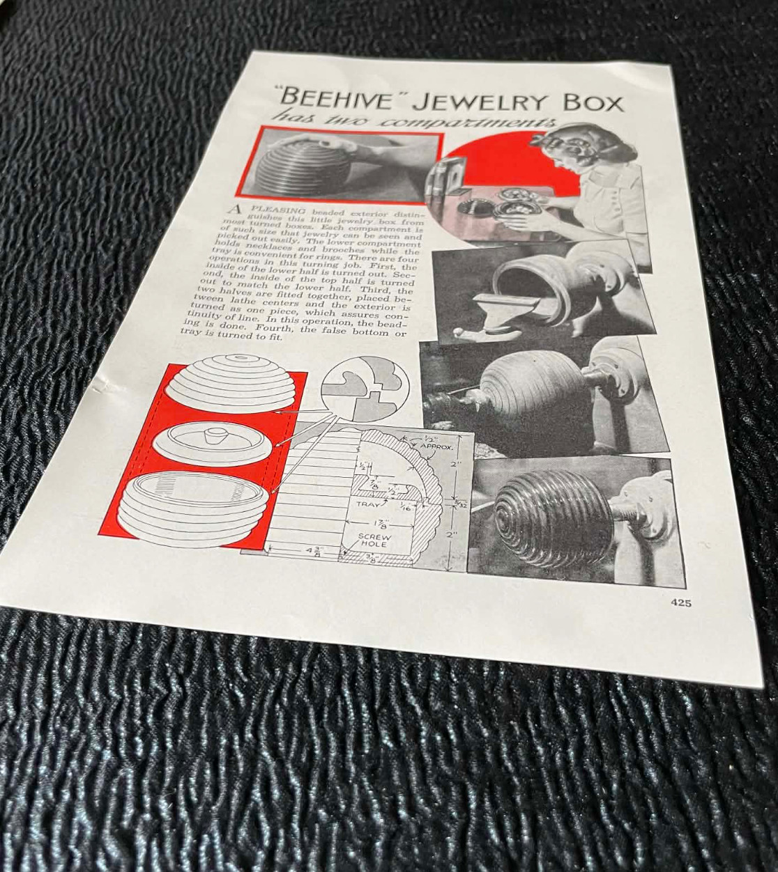 Beehive Jewelry Box W C Wilhite H. Arrall Old Article 1940s Popular Mechanics