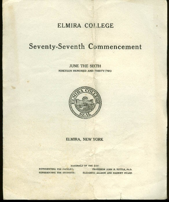 Elmira College Commencement & Baccalaureate Programs 1932
