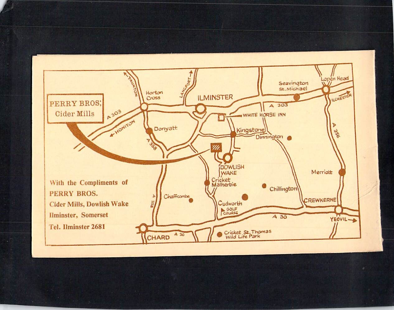 X4344 UK Perry’s Farmhouse Cider Ilminster Advertising Card