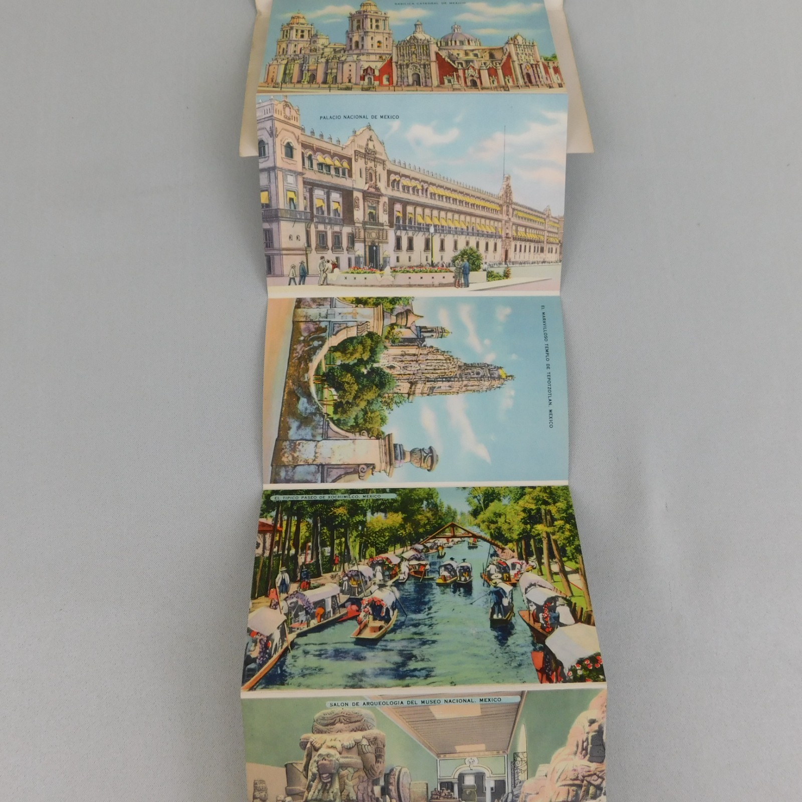 Vintage 30s 40s Views from Mexico Souvenir Photo Folder Postcard