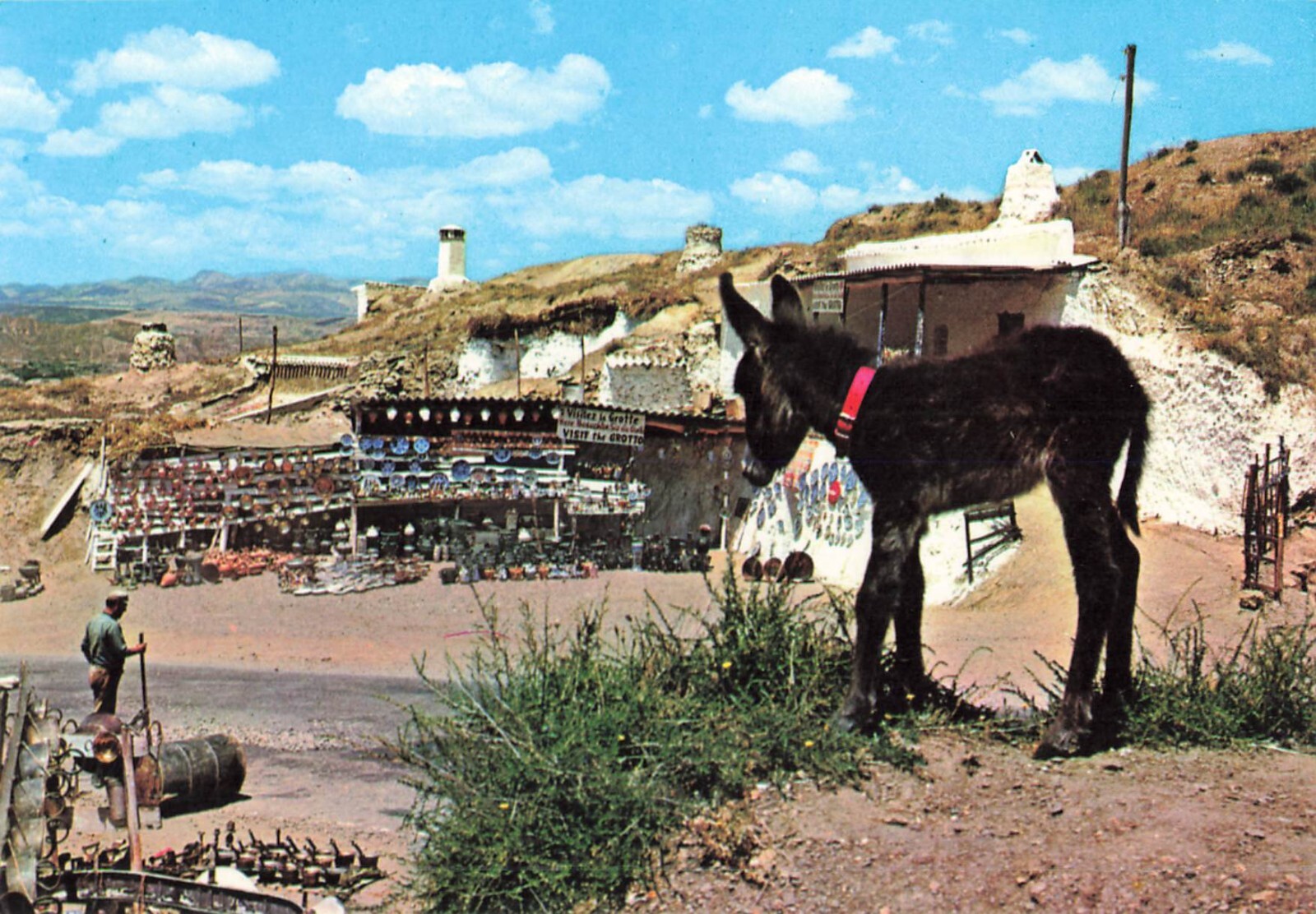 Postcard Spain Granada Purullena “Spain is different” Donkey.