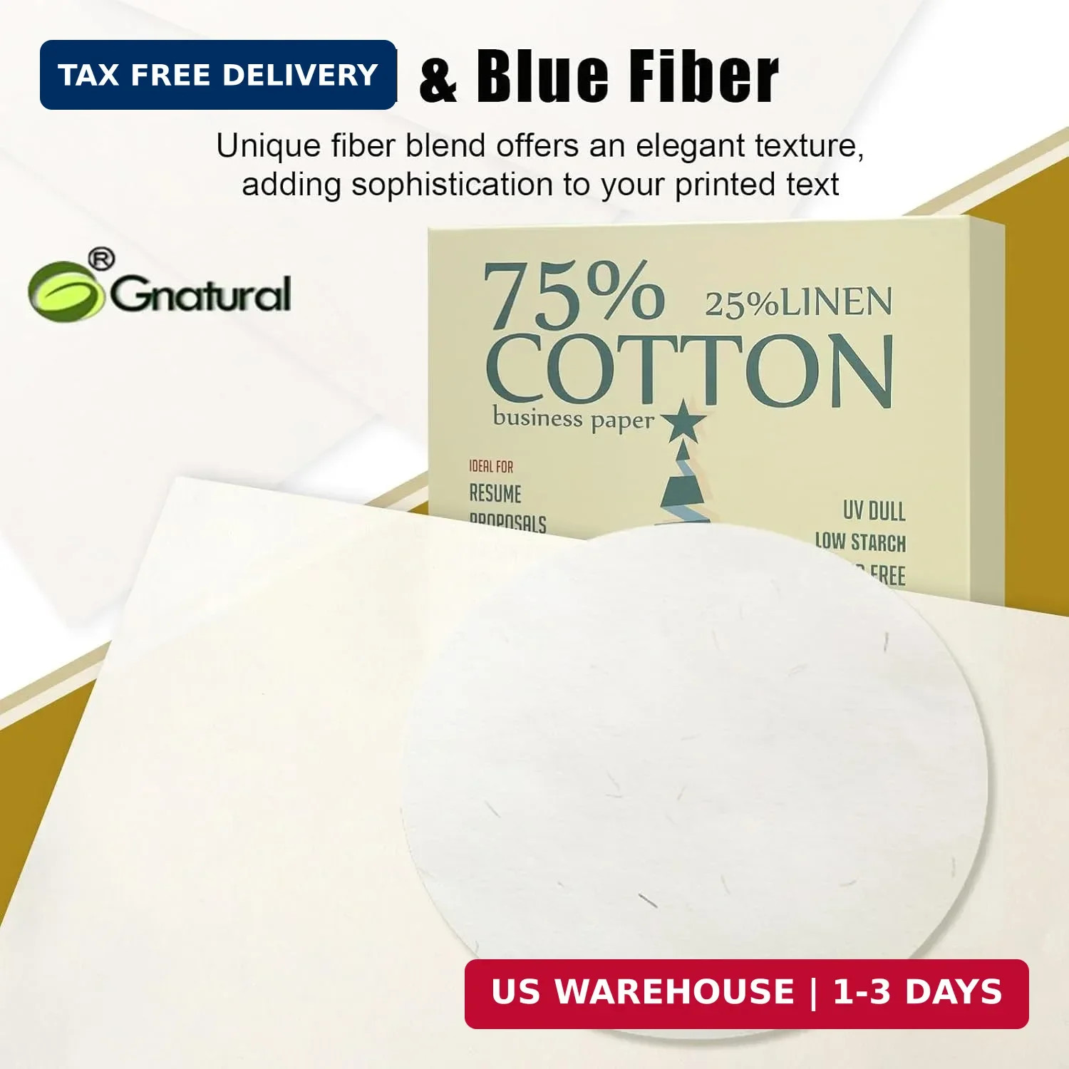 75% Cotton 25% Linen Business Paper, Ivory 85gsm 8.5″W x 11″L Resume Paper, Won’