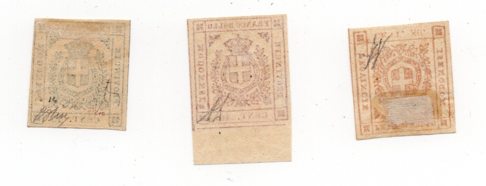 1859 ASI Modena Saxon Provisional Government 14 17 18 MH* Signed