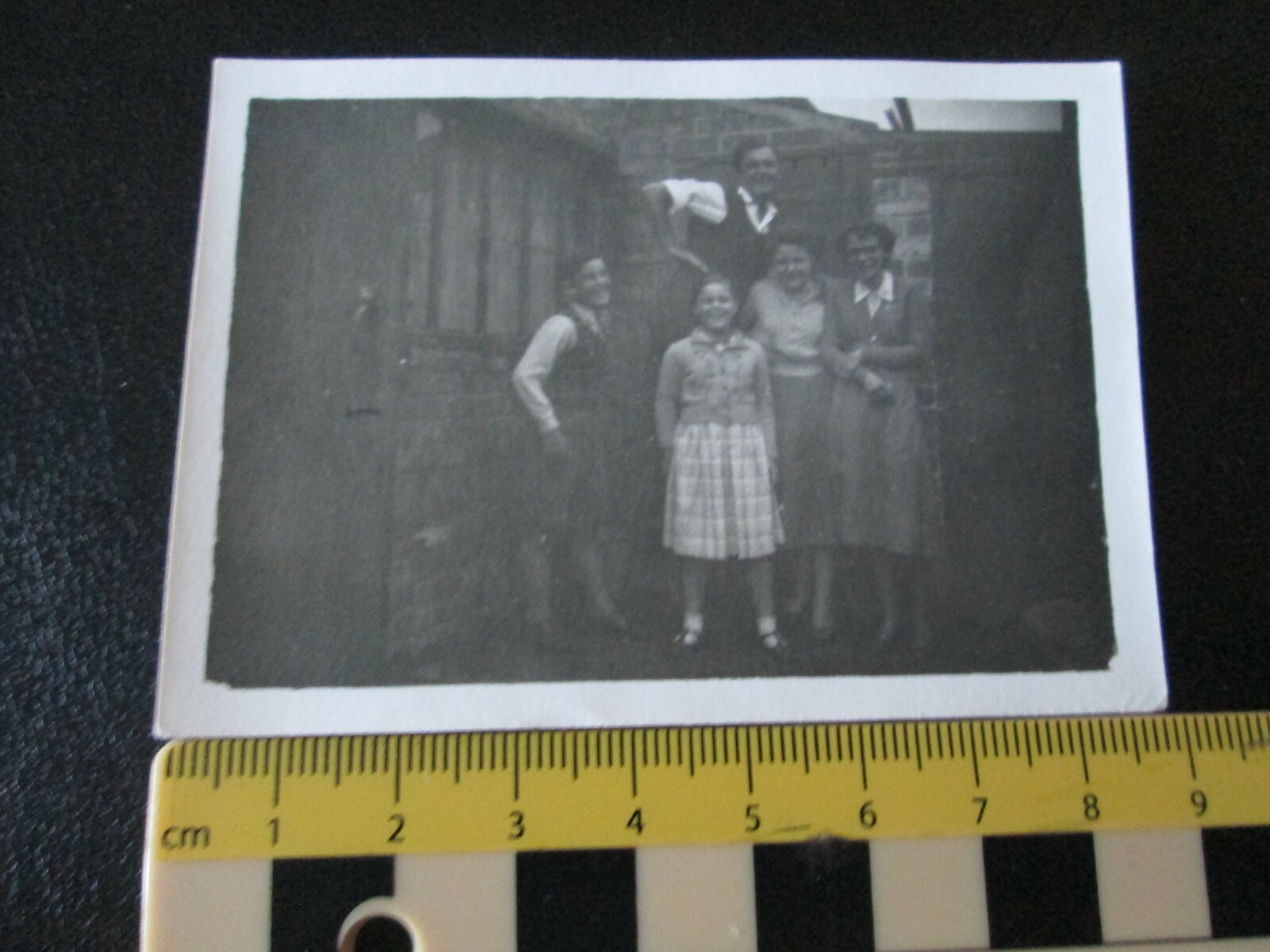 Photo of group of people (unknown location, date, names) 9 x 6.5 cm