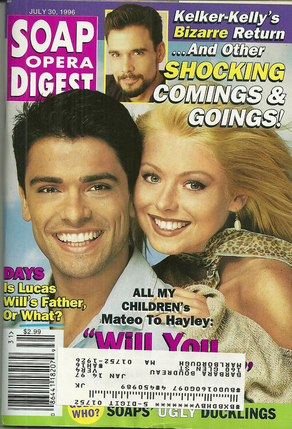 SOAP OPERA DIGEST 30 July 1996 in Near Mint condition