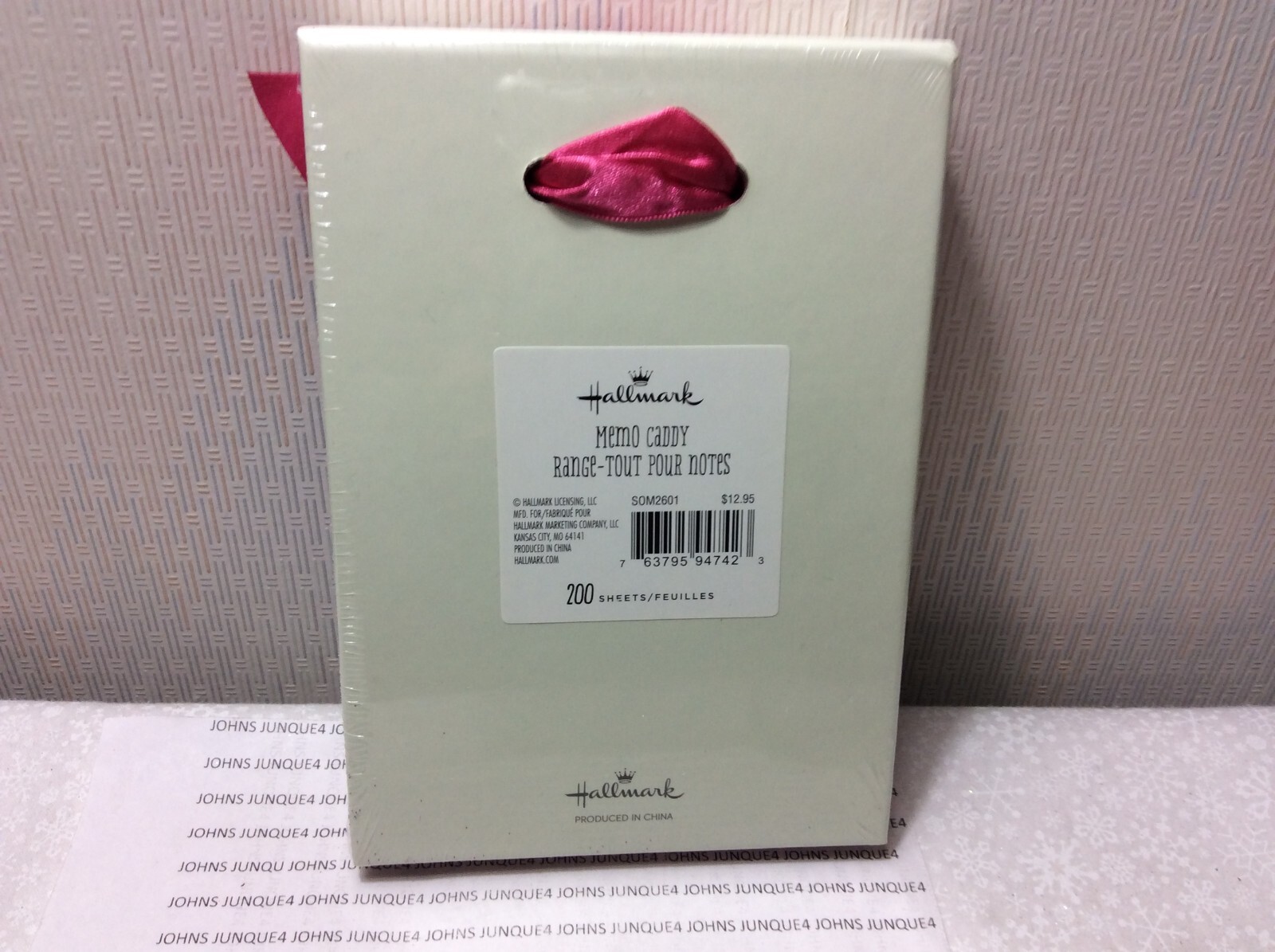 HALLMARK MEMO CADDY New with tag in sealed plastic PINK 200 Sheets 7″ by 4.5″