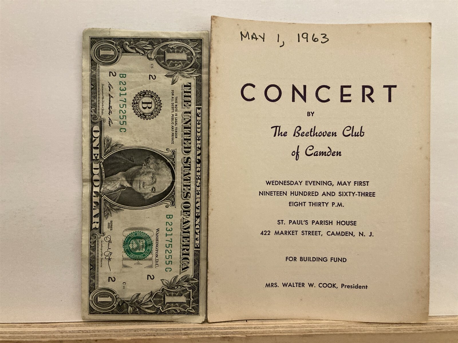 1963 May 1 Beethoven Club of Camden St. Paul’s Concert Program New Jersey NJ Vtg