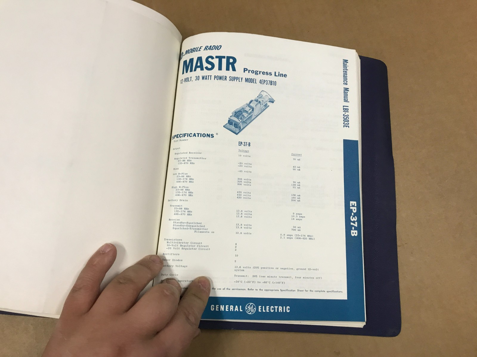 VTG General Electric Manual For Master Mobile Combinations O.B. W/ Power Supply