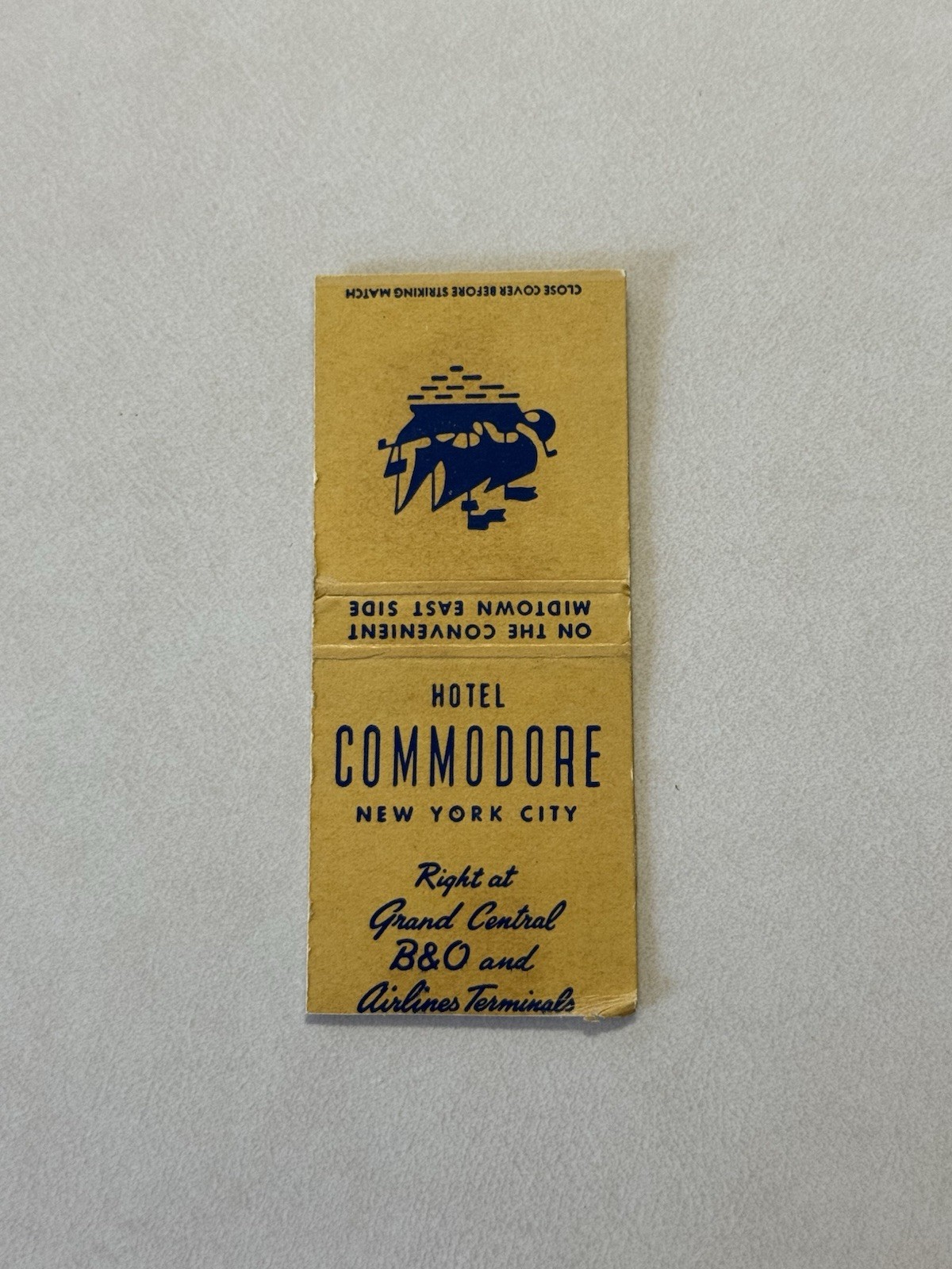 Hotel Commodore New York City Vintage Matchbook Cover 4