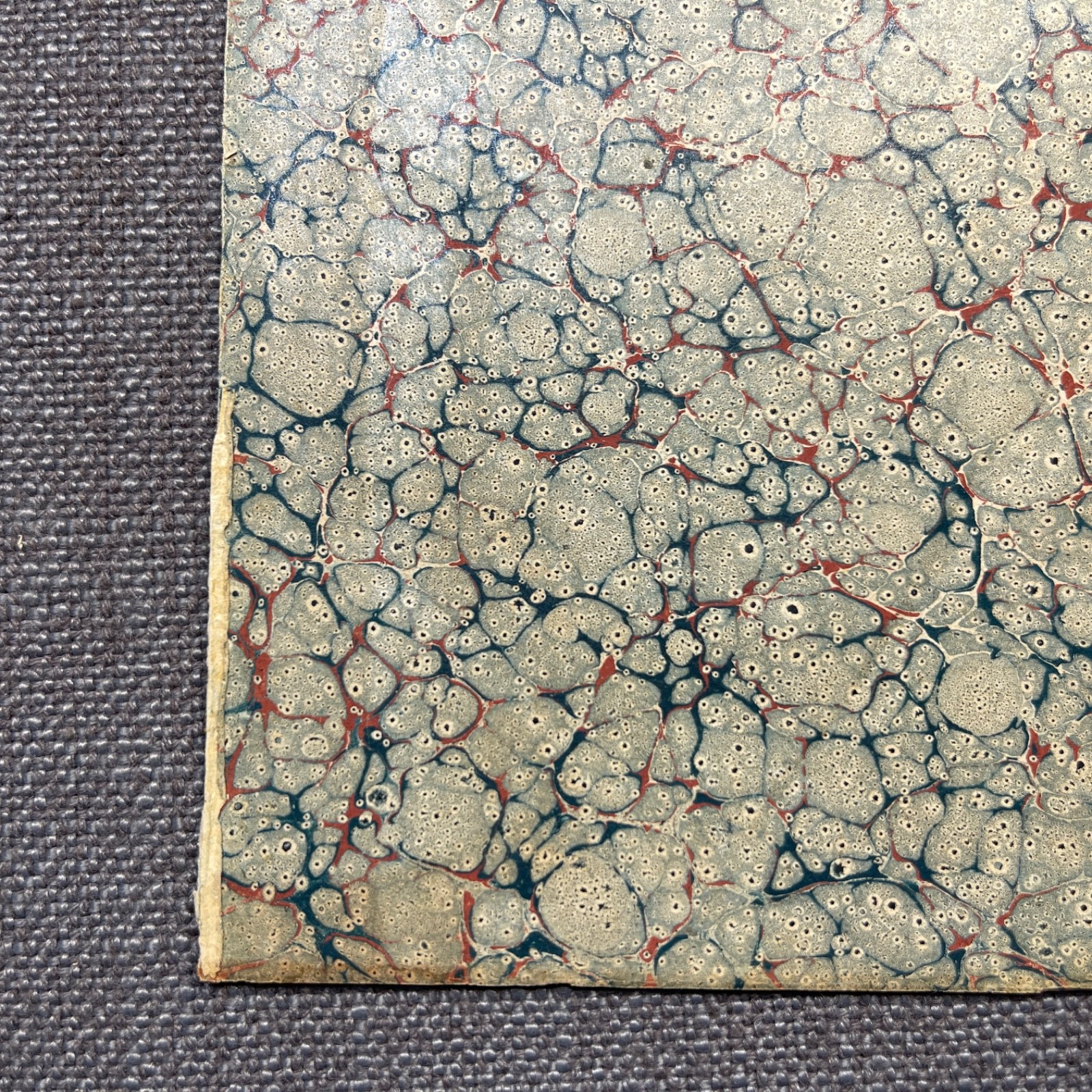 Antique Marbled End Papers Bookbinding Blue Red White Purple Lot of 3