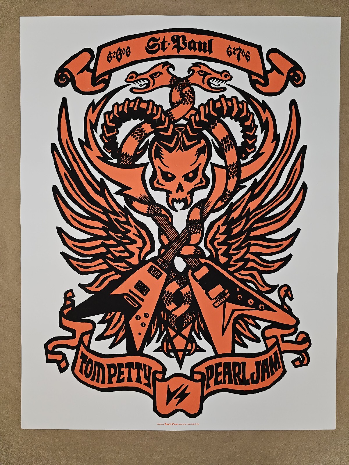 Tom Petty Pearl Jam 2006 St Paul MN Concert Poster Ames Bros Silkscreen Print