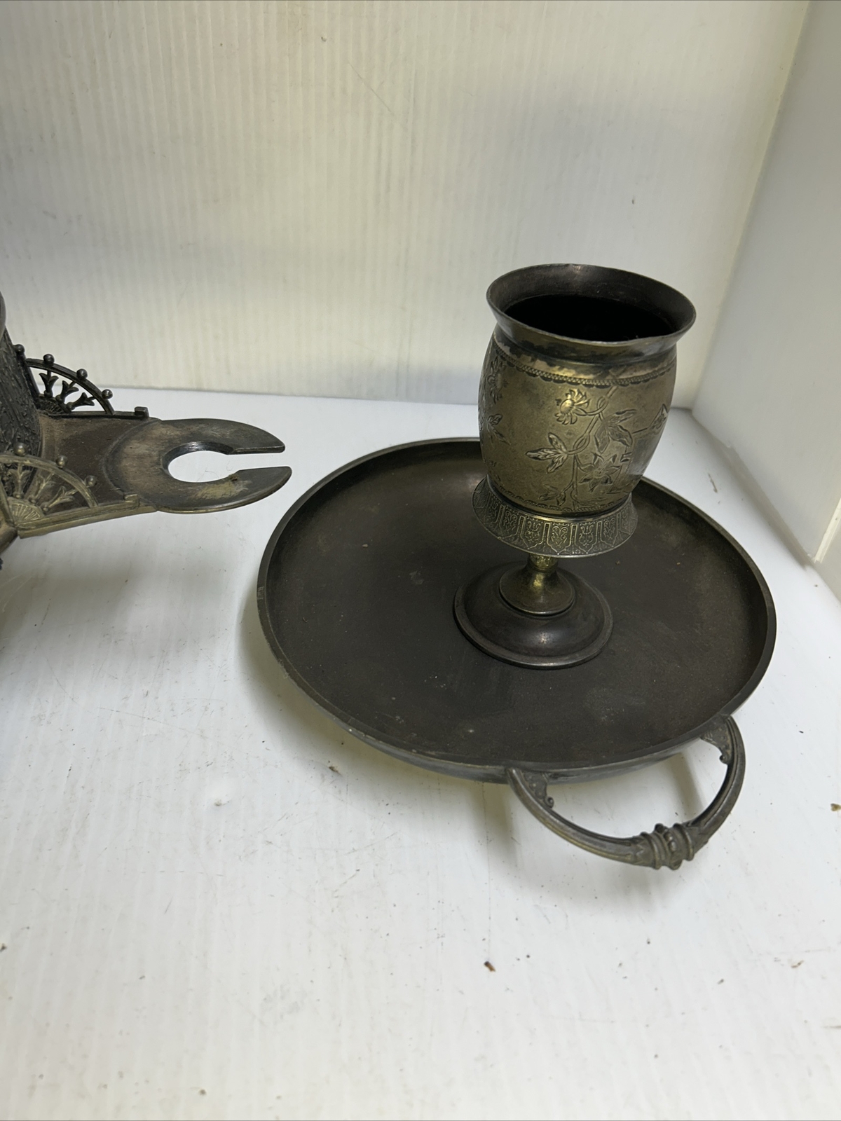 Reed & Barton Tilting Water 1923 Pitcher Patent 1880 W/ Cup Porcelain Lined