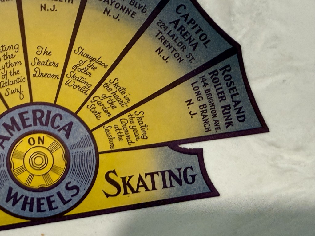 America on Wheels Roller Skating Decal Asbury Park NJ NY 8 Rinks 1950s Casino