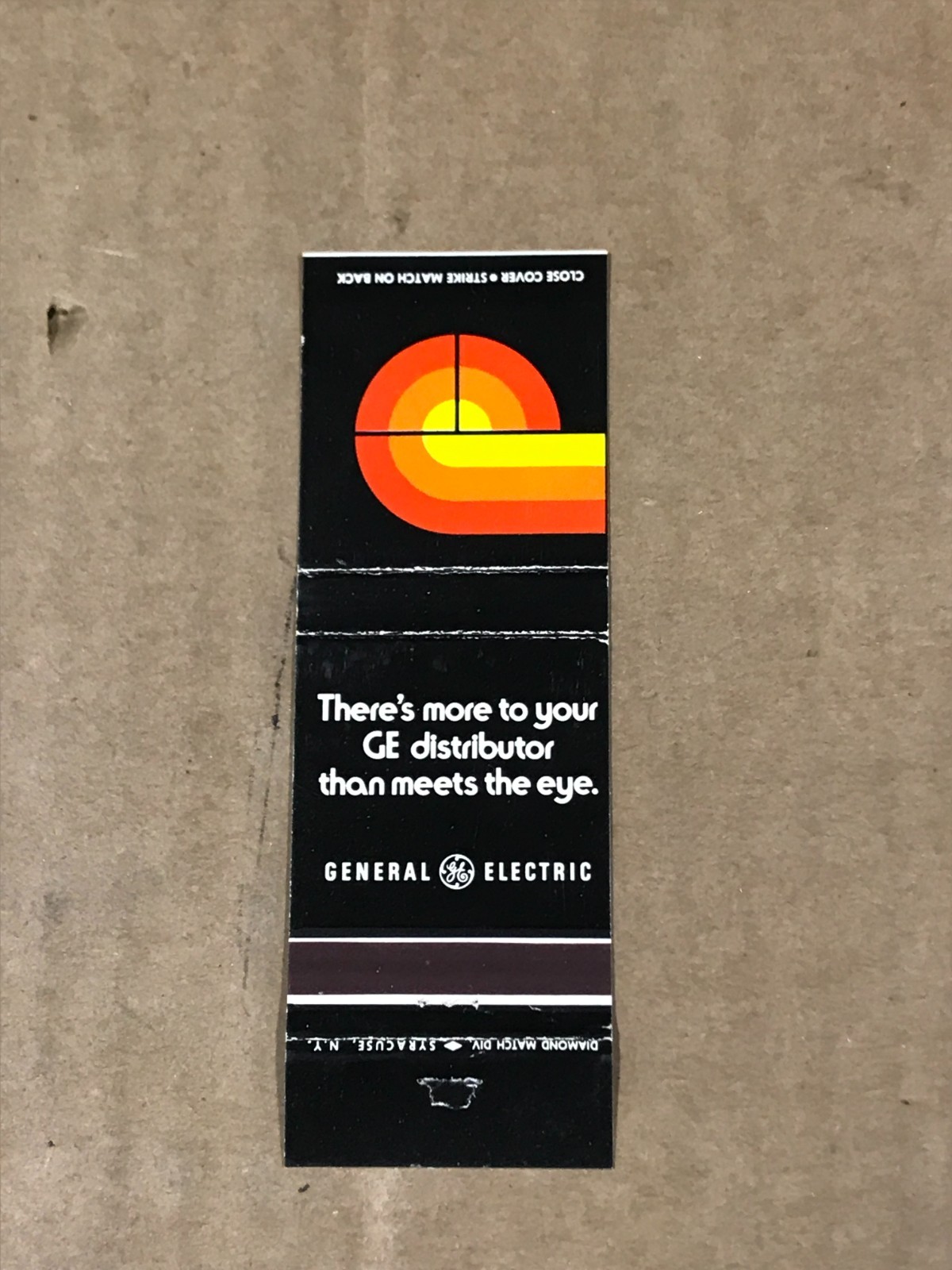 Vintage General Electric – “More To Your GE Distributor” – Matchcover, Matchbook