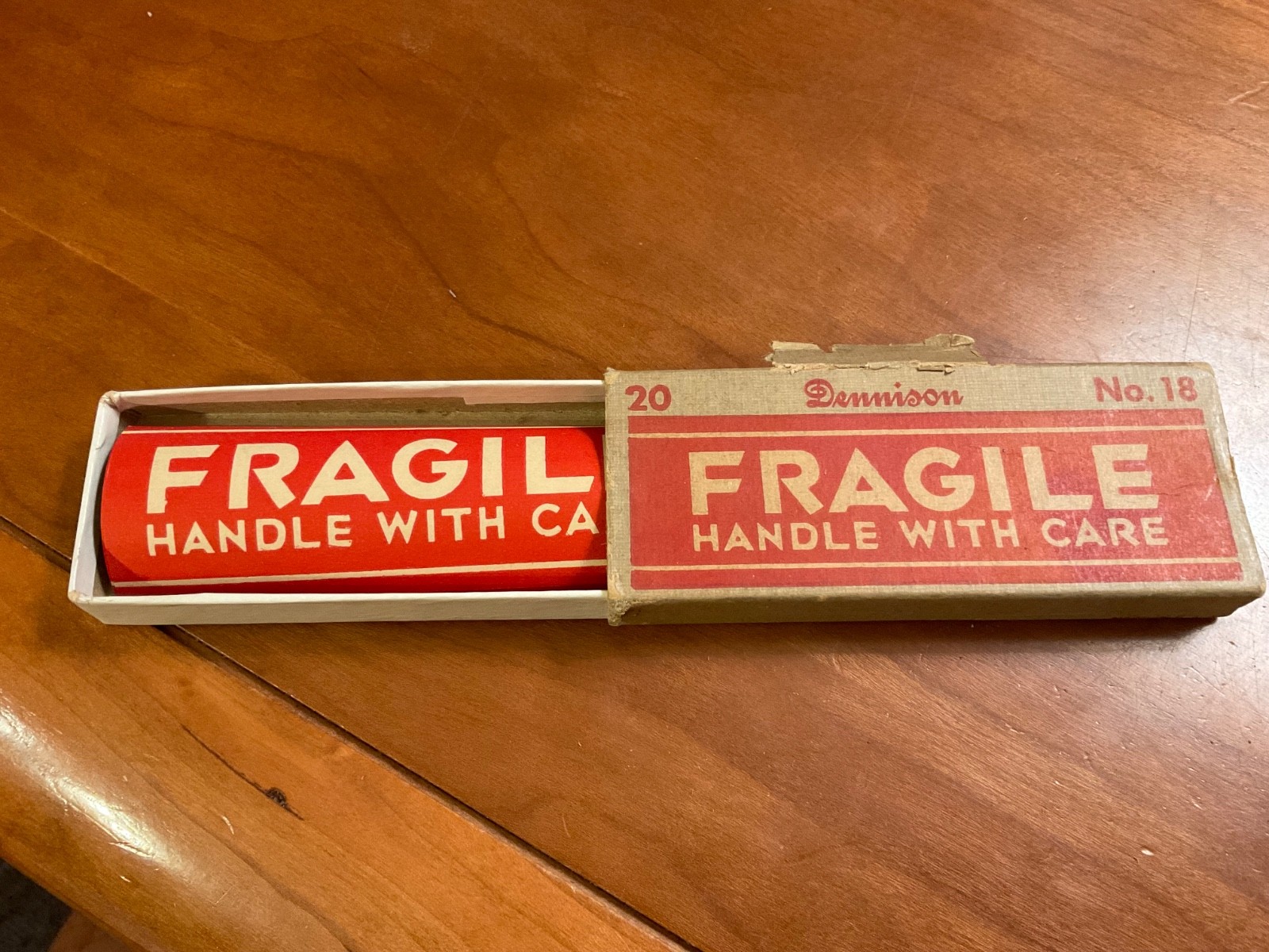 VTG DENNISON “FRAGILE” LABELS HANDLE WITH CARE