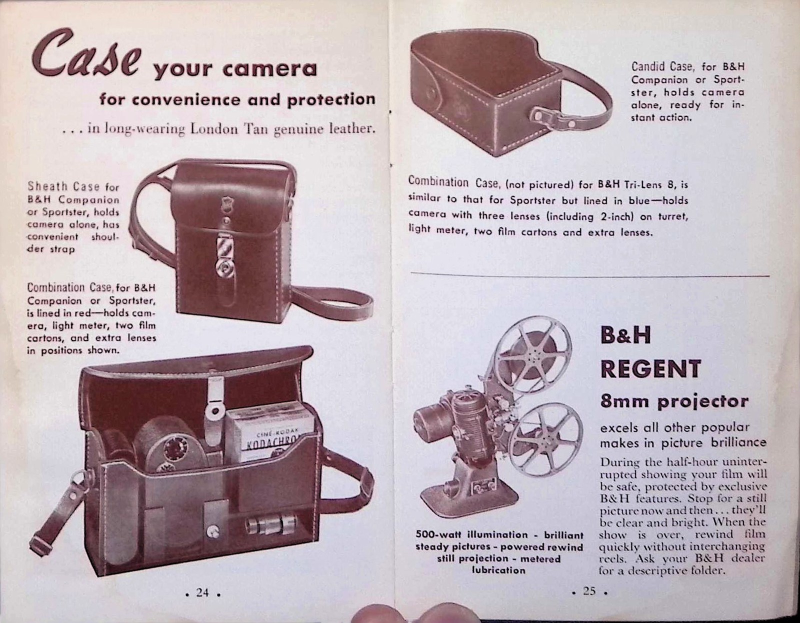 Bell Howell 8mm Camera Manual Companion Sportster Tri-Lens 8 1950s Instructions