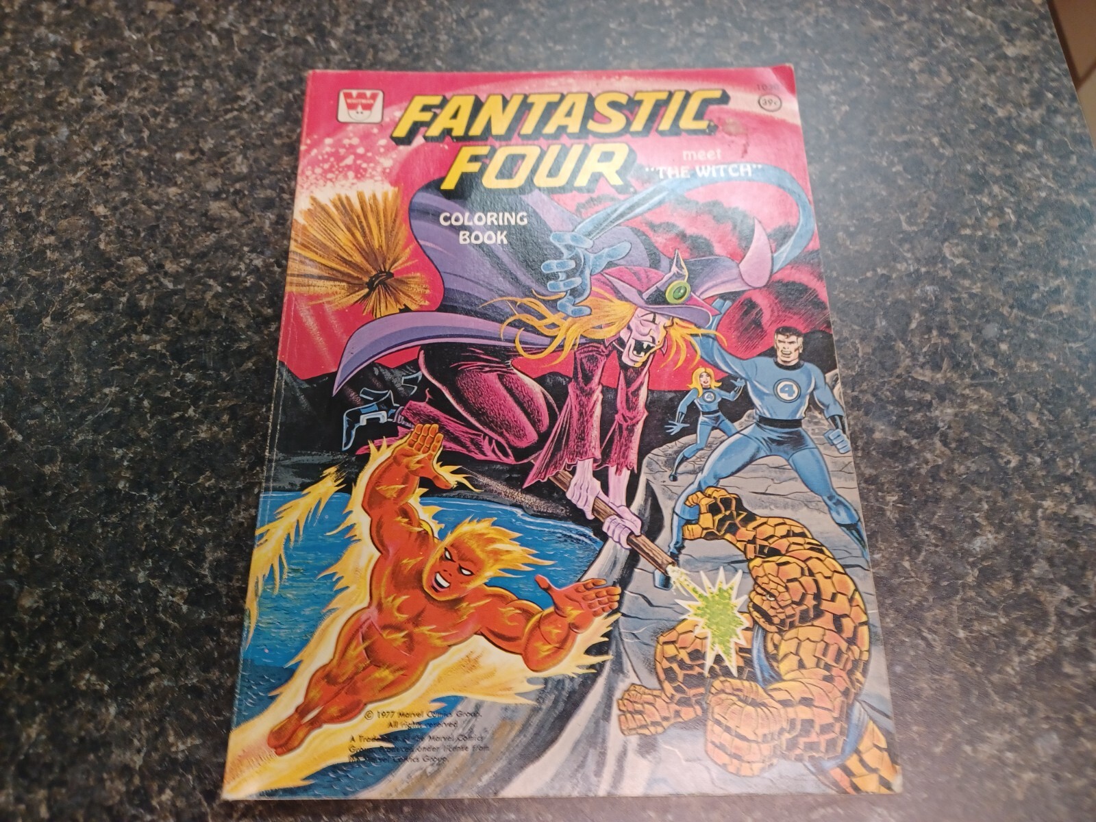 Fantastic Four meet The Witch Coloring Book Copyright 1977 Marvel Comics Group