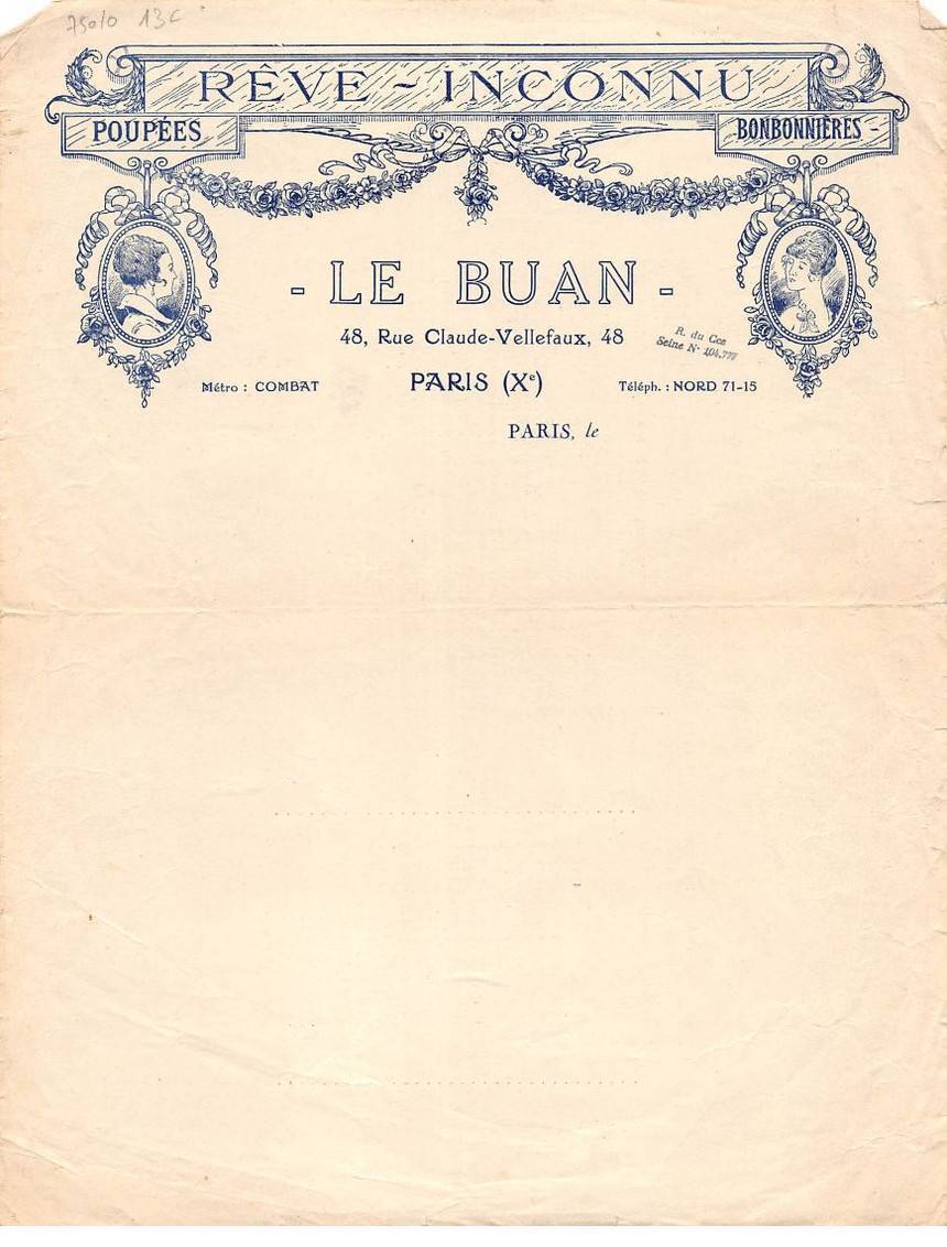 Invoice AM20817 Paris 75010 Le Buan Unknown Dream Dolls Bonbonnières