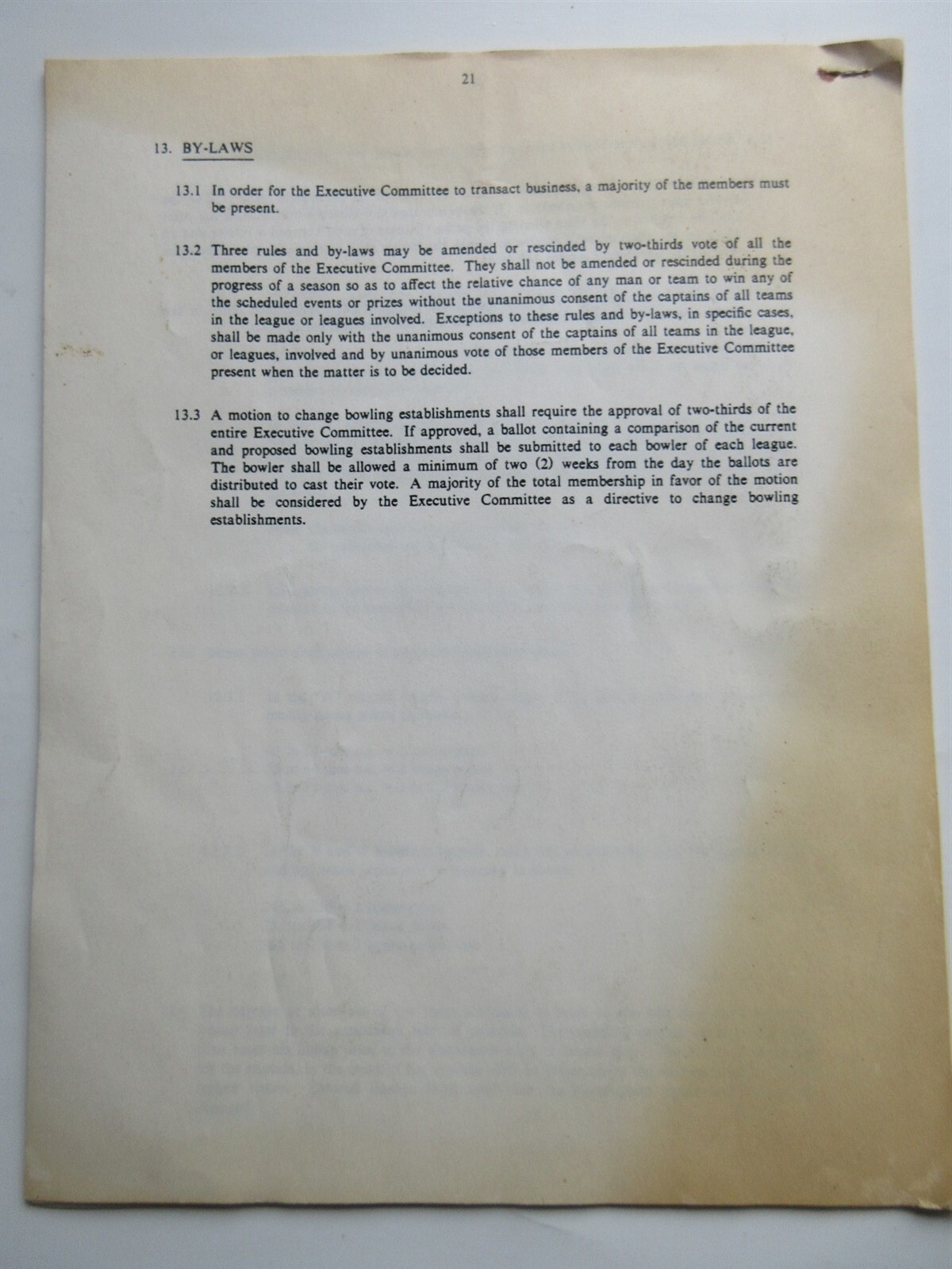 1984-85 AT&T Bell Laboratories Murray Hill Men’s Bowling Association Rules
