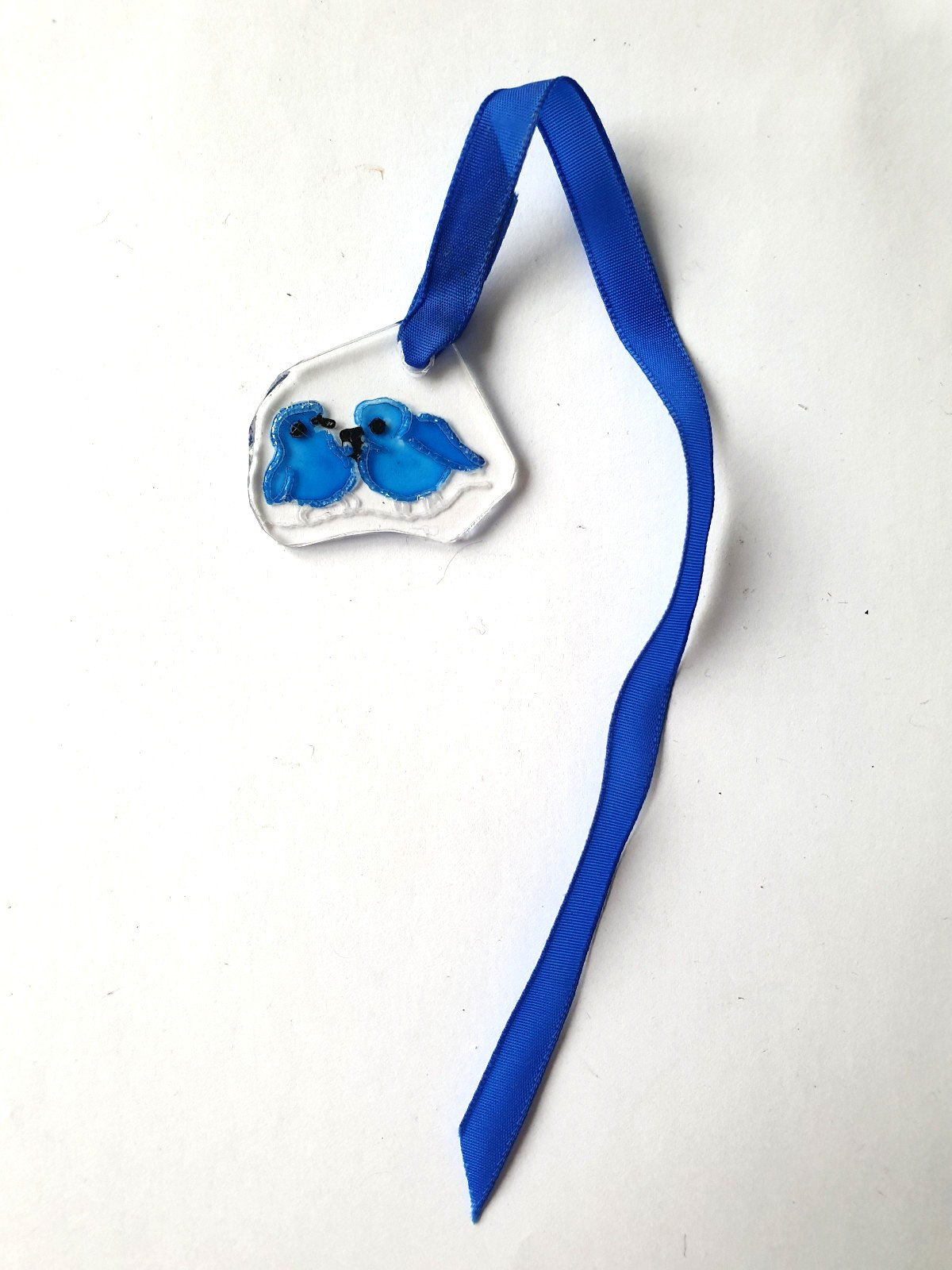 Plastic Bookmark Blue Birds in Love Romantic Gift x Him Her Him