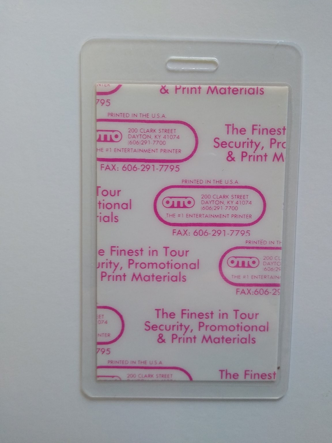 KISS World Tour Support Backstage Pass Hot in the Shade Rock Memorabilia
