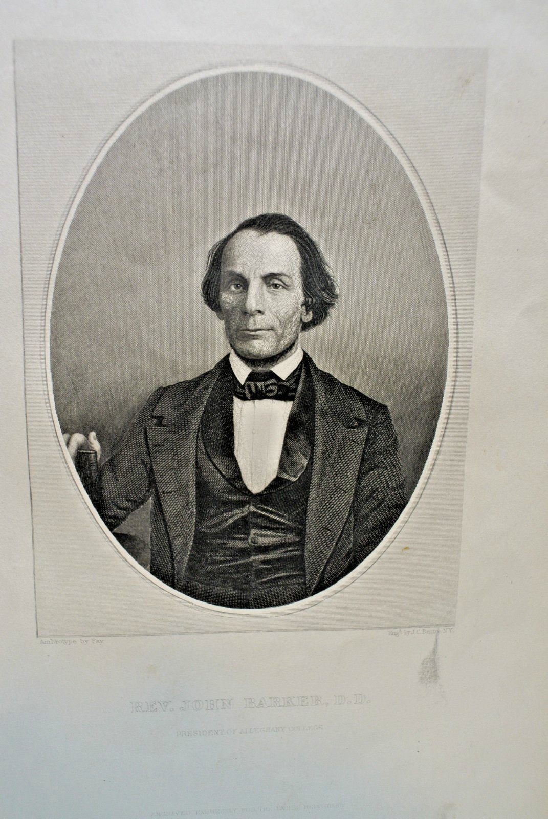 LADIES REPOSITORY NOVEMBER 1860 REV. JOHN BARKER AMBROTYPE – PRES. ALLEGHENY COL