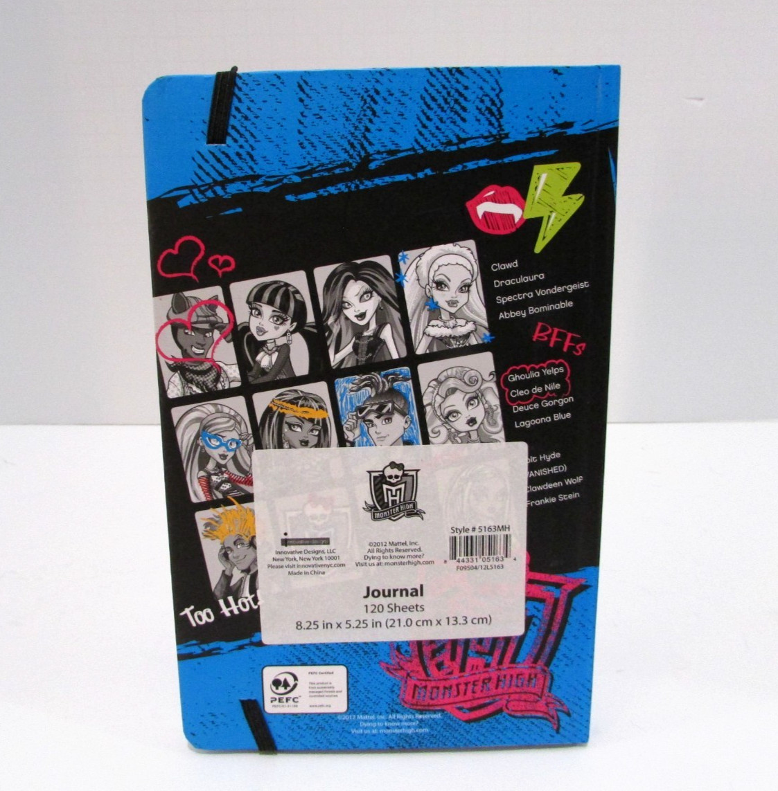 Monster High Journal Diary 5.25″ x 8.25″ 2012 RARE 120 lined Pages NEW