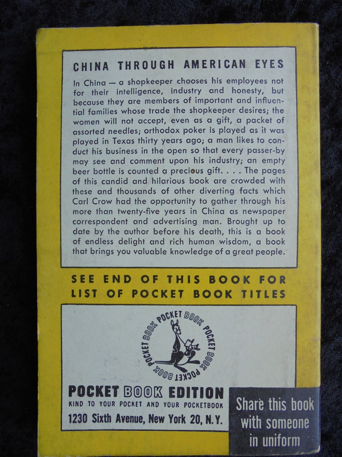 400 MILLION CUSTOMERS CARL CROW COLLECTIBLE POCKET BOOK NON FICTION NOVEL