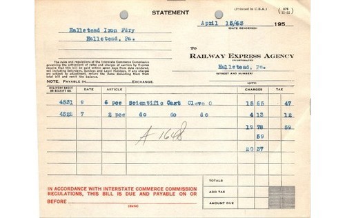 Railway Express Agency REA 1938 Statement ICC Railroadiana Onion Skin Doc.