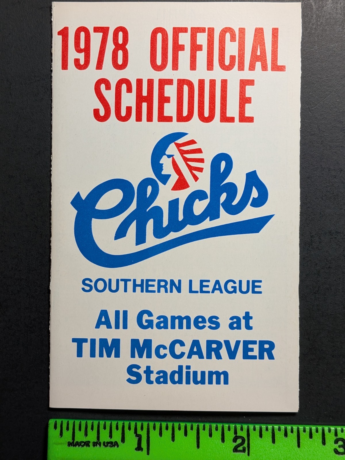 Memphis Chicks 1978 Foldout Baseball Pocket Schedule