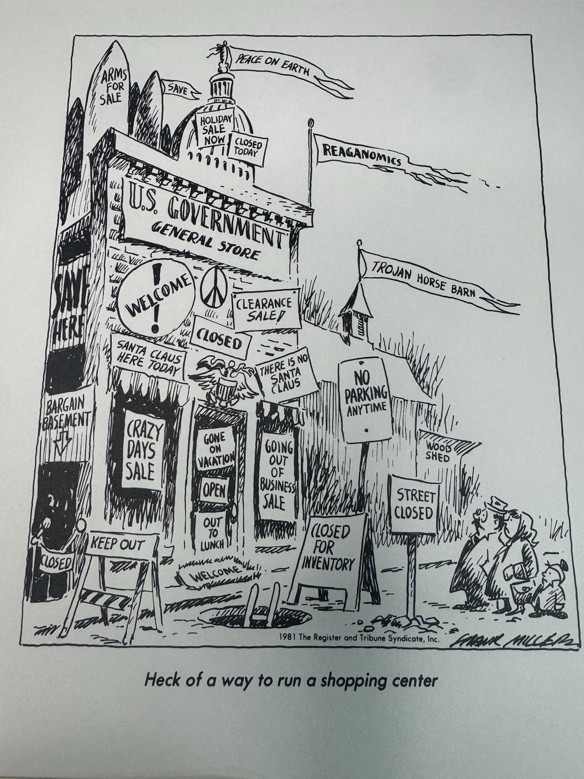 11 Vintage Graeme Miller Political Cartoon Prints 1981 1982 Register Tribune
