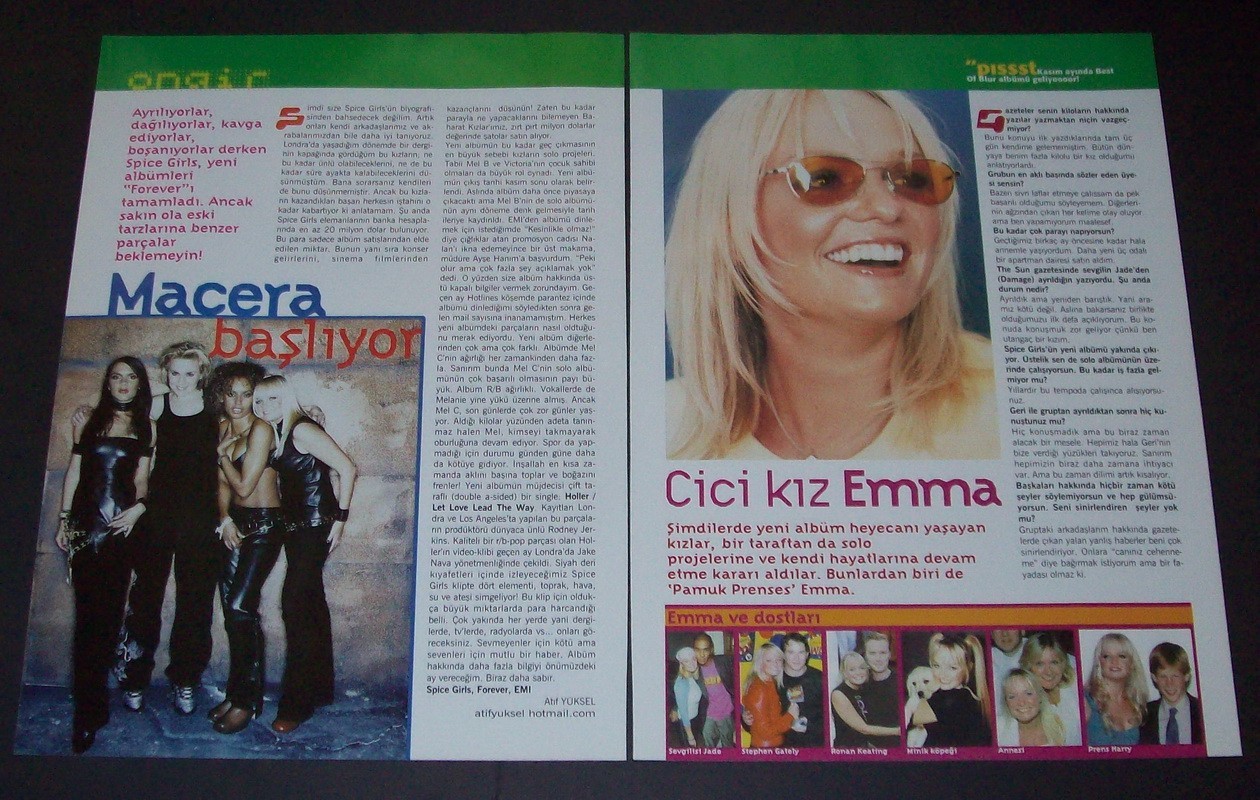 BRITNEY SPEARS-SPICE GIRLS-EMMA BUNTON-VICTORIA BECKHAM 2000 Mag ARTICLE 41011