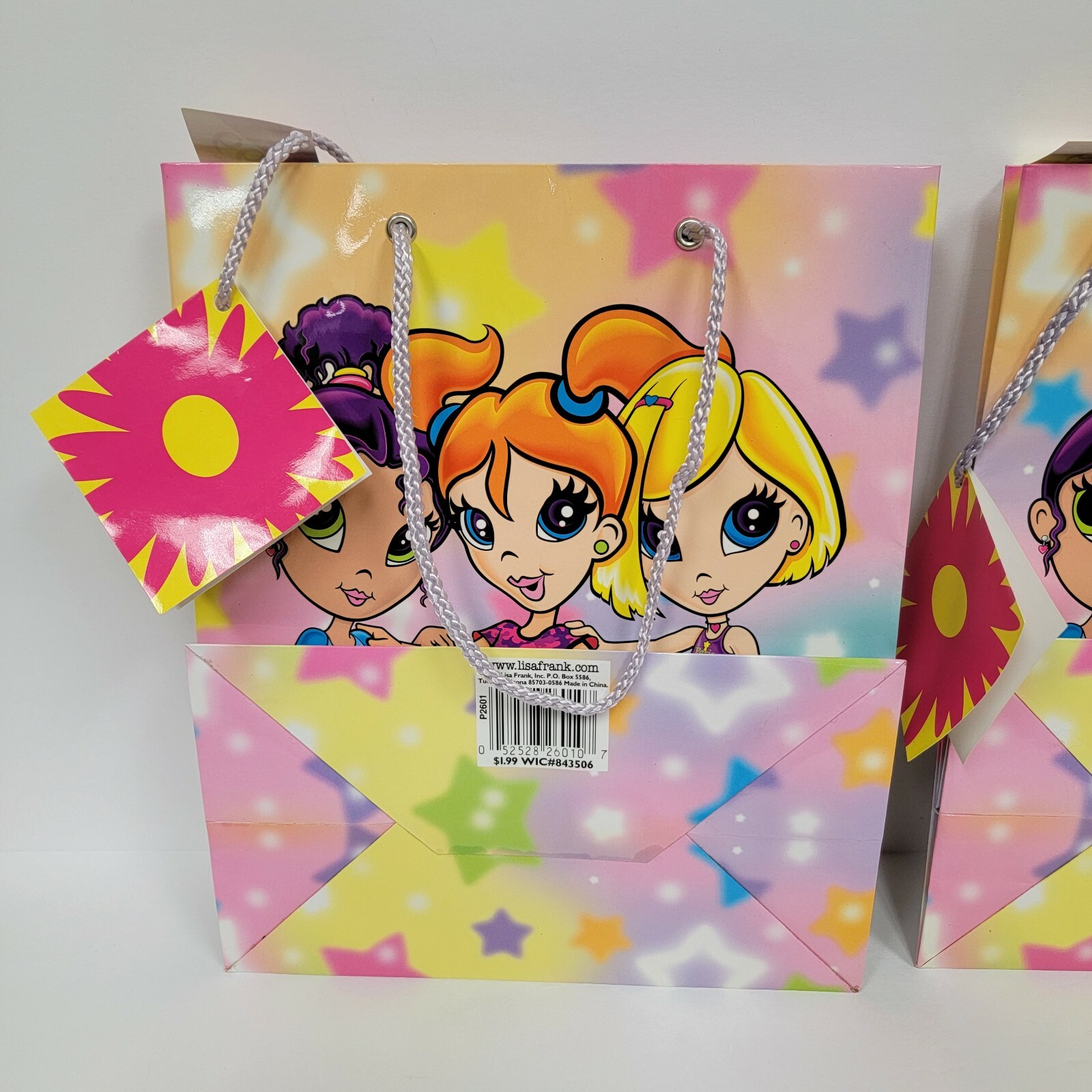 2x Lisa Frank Vintage Fab Friends Gift Bag 9.5″ x 8″ New w/ Tags Y2K 2000s Girls