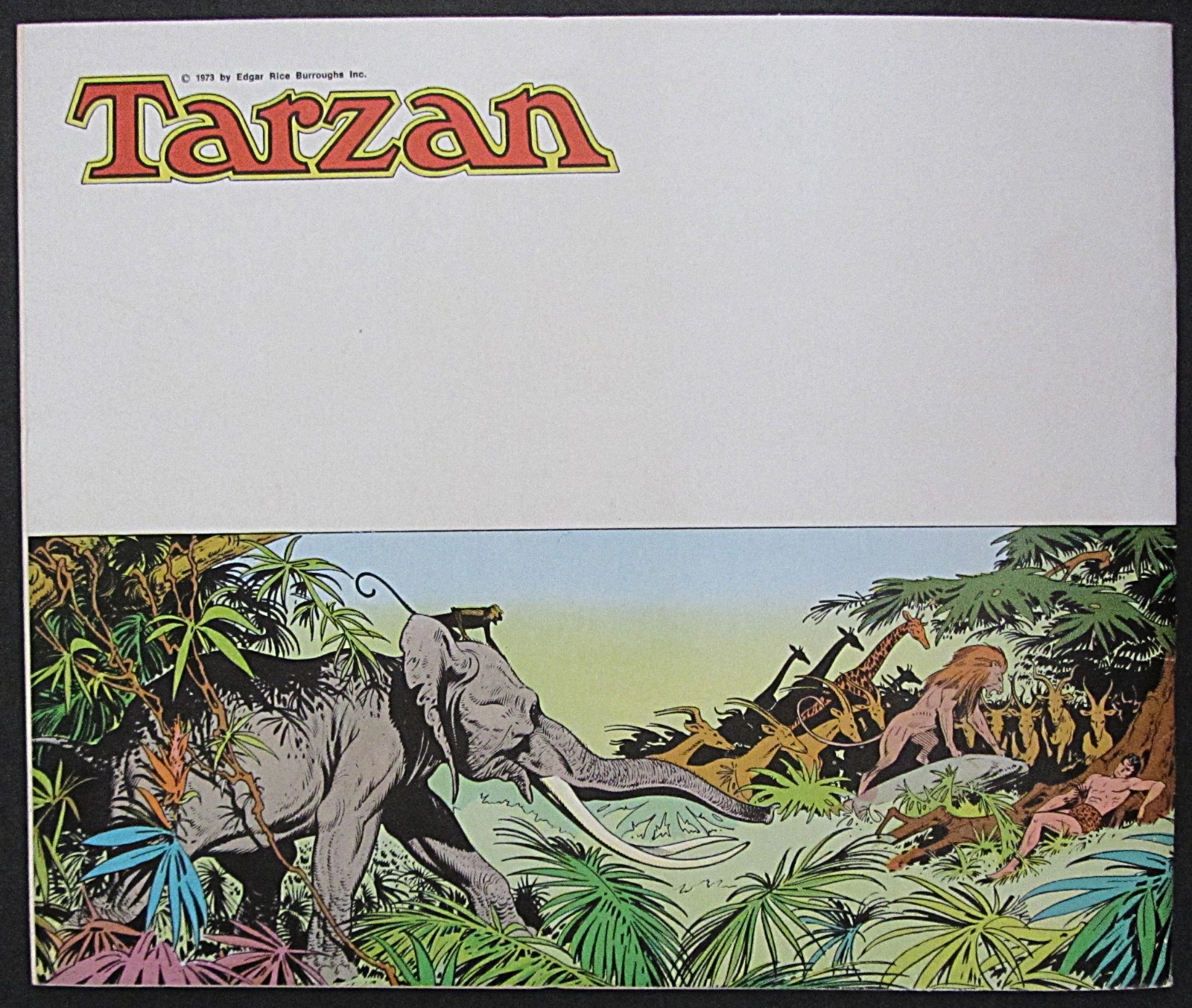 TARZAN OF THE APES~ITALIAN STICKER BOOK w/UNCUT SHEET OF 200 STICKERS~JOE KUBERT