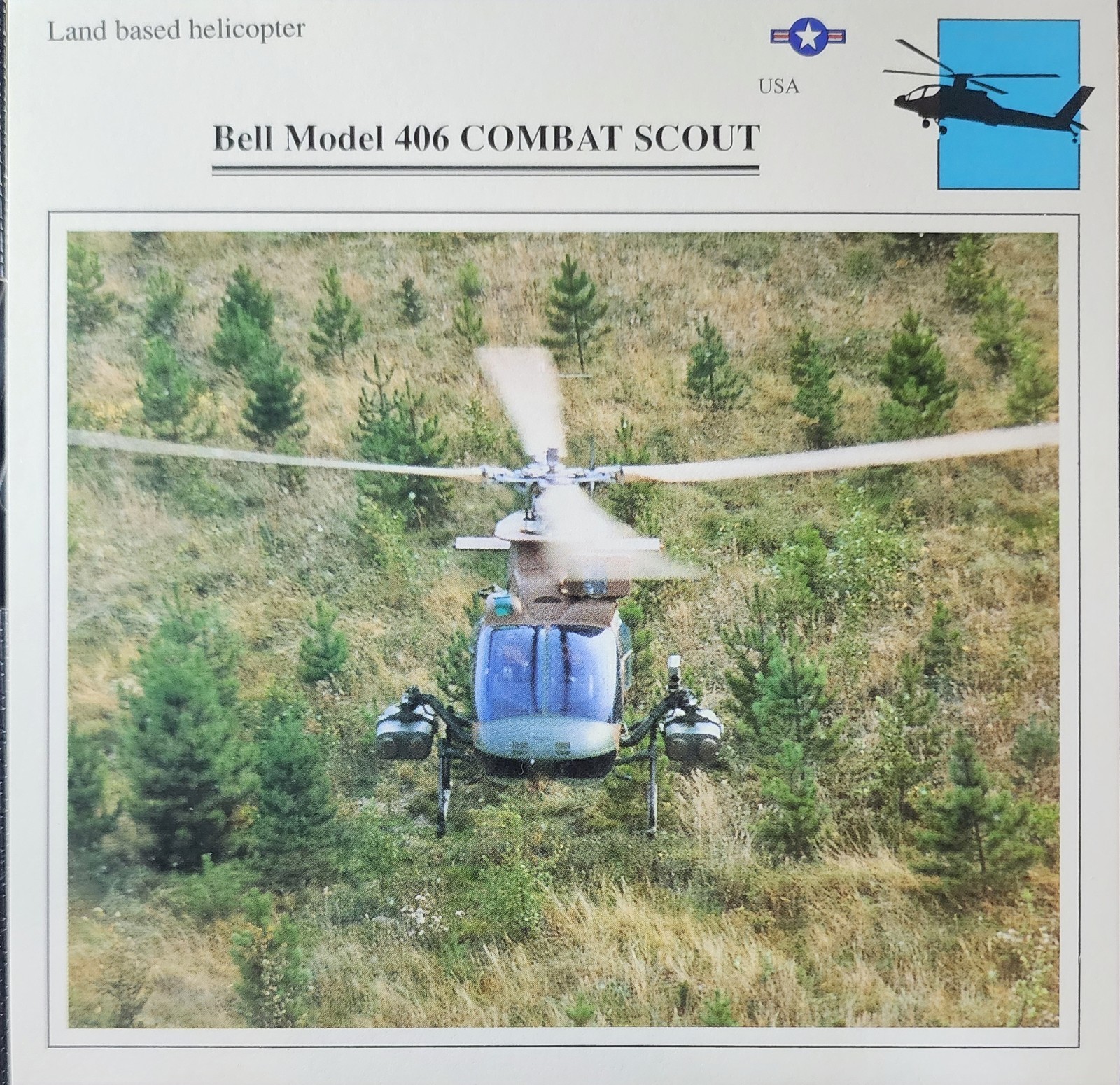 Bell Helicopter Picture Original Vtg Info Collector Card NOS