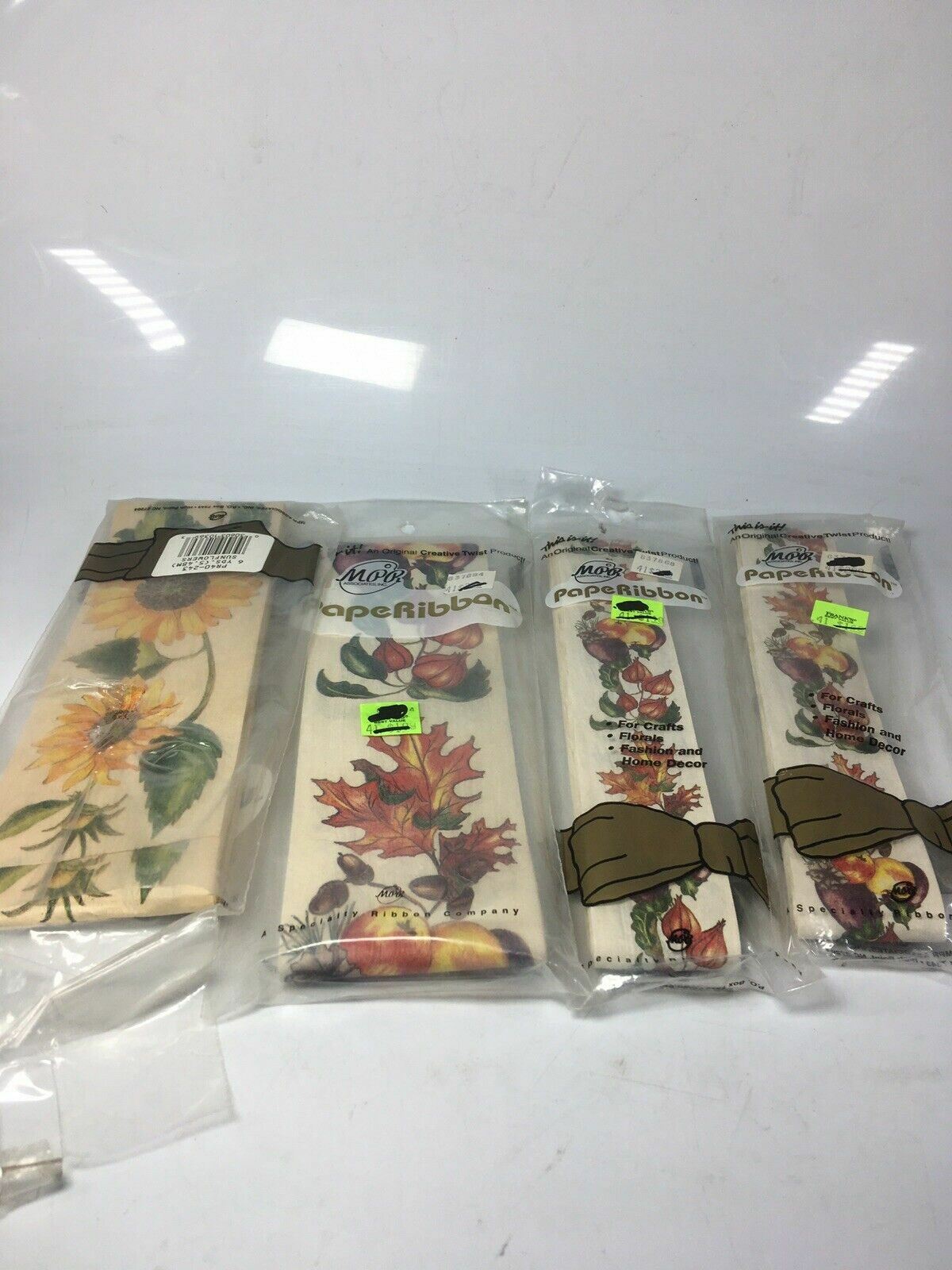 4 New Vintage 1980s MPR Paper Ribbon Wreath Packs Fall Harvest Crafts Decor