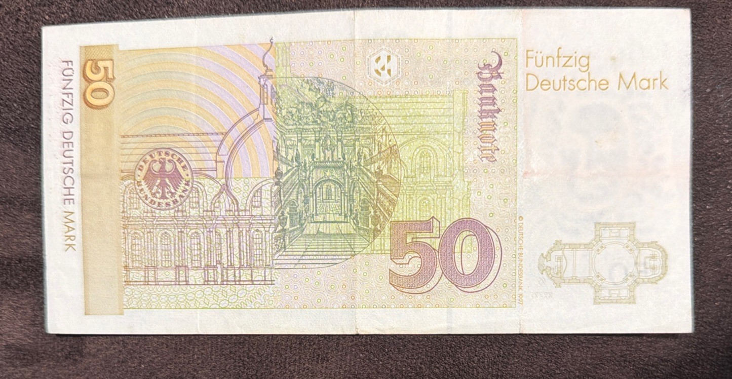 1996 GERMANY 50 DEUTSCHE MARK BANKNOTE-PICK#45-DL1553521Y5
