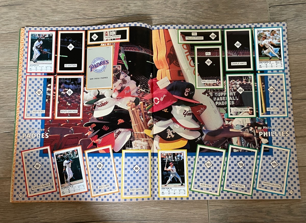 Panini Baseball Collectible Sticker Album 1991 Ken Griffey Jr Ryne Sandber Cover