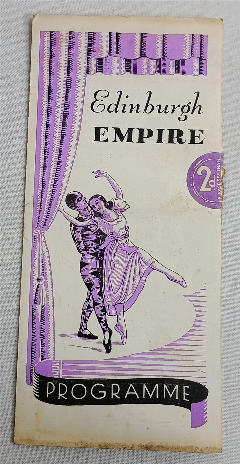 Vintage Paper Lot Edinburgh Ballet Club Tickets Program Empire Programme