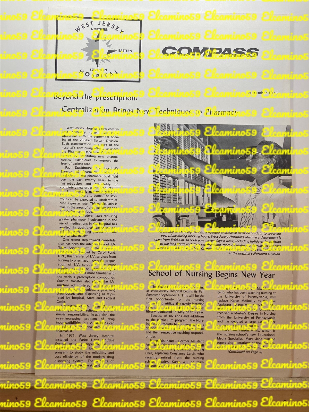 Sept 1973 West Jersey Hospital Compass Newsletter Voorhees Twp Berlin Camden NJ