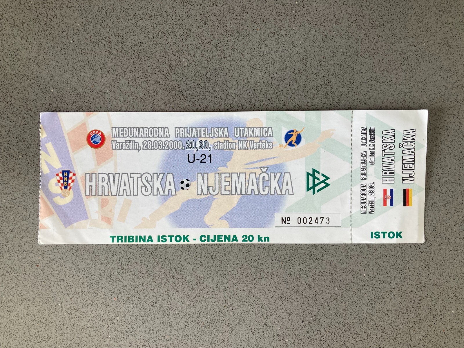 Croatia U-21 v Germany U-21 2003 Match Ticket