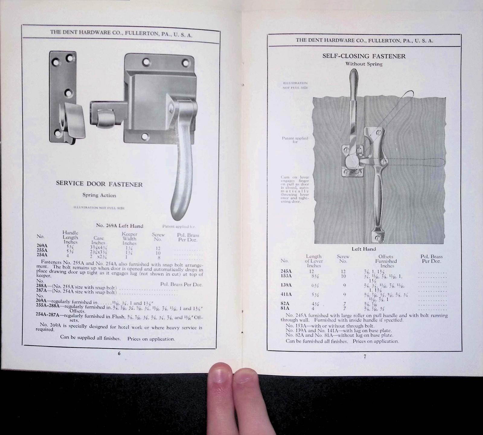 Dent Hardware Co. 1900s Refrigerator Hardware Catalog Vol C Brass Galvanized